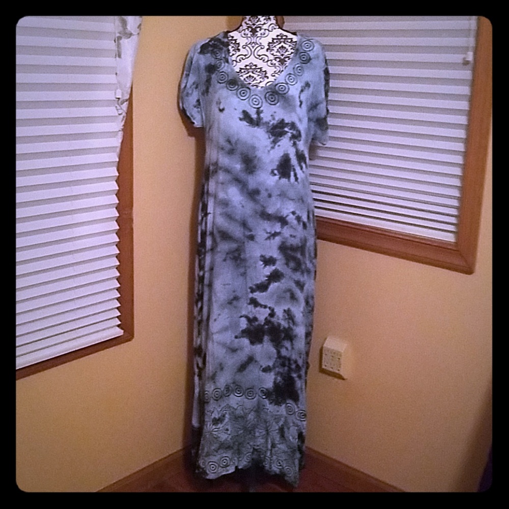 Blue tie dye dress